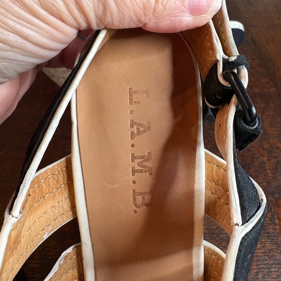 L.A.M.B. Black and White Geometric Heels. Size 8 - Picture 7 of 11